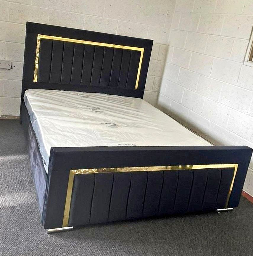 Golden Strip Luxury Bed – Exquisite Craftsmanship, Modern Glamour, and Unmatched Comfort for a Regal Sleeping Experience